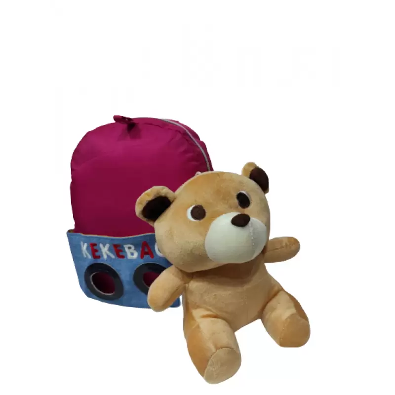 Mini Sac A Dos Bebe Avec Peluche Pour Fille Et Garcon Bleu Violet