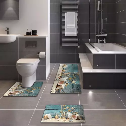 Tapis de bain Antidérapant 3 Pièces  (QR)