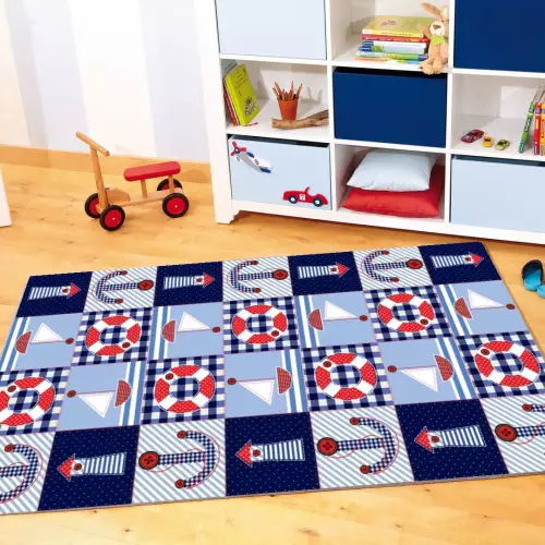 Tapis enfants 80x150 coton antidérapant (QR)