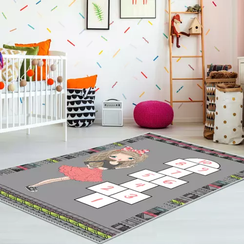 Tapis enfants 80X150 coton antidérapant  (QR)