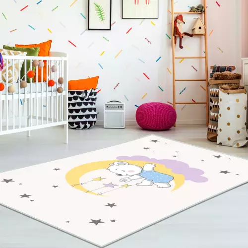 Tapis enfants 80X150 coton antidérapant (QR)