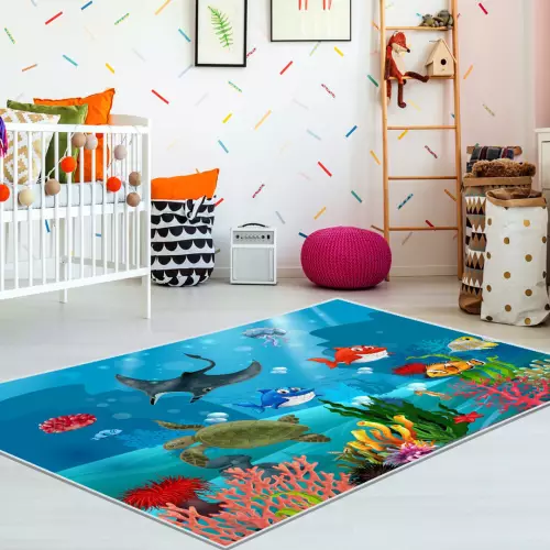 Tapis enfants 80x150 coton antidérapant