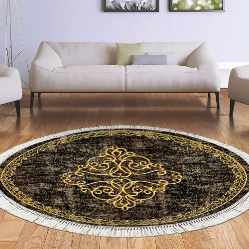 Tapis Rond 160x160 coton antidérapant