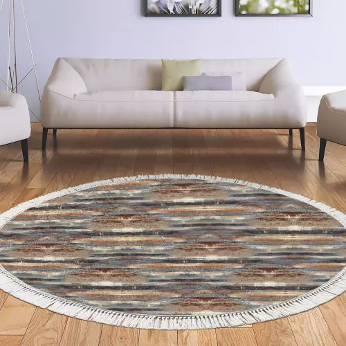 Tapis Rond 160x160 coton antidérapant