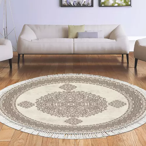 Tapis Rond 160x160 coton antidérapant