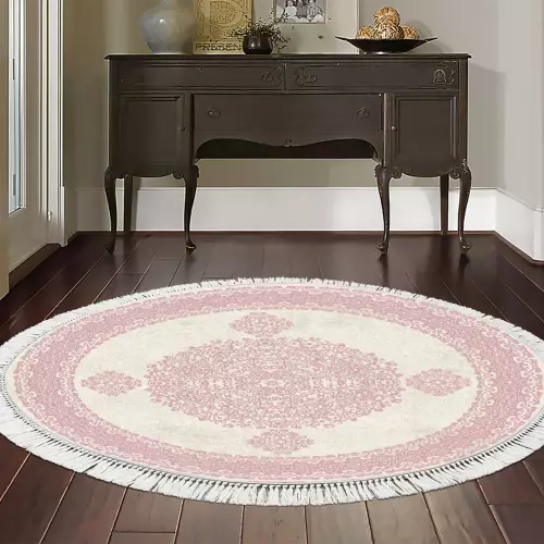 Tapis Rond 160x160 coton antidérapant