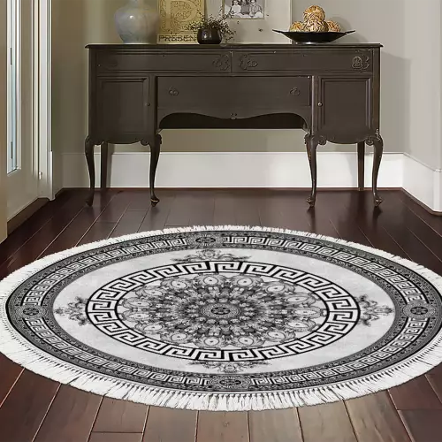 Tapis Rond 160x160 coton antidérapant