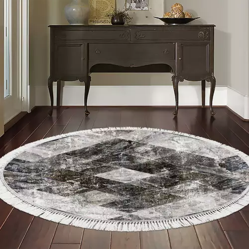 Tapis Rond 160x160 coton antidérapant