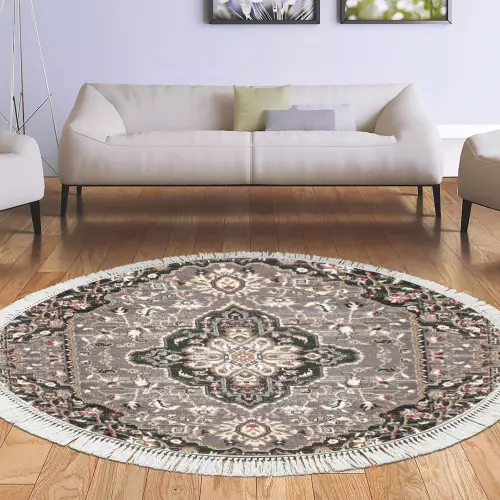 Tapis Rond 160x160 coton antidérapant