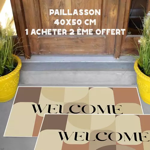 1 acheter 2 ème offert Paillasson 40X50 coton antidérapant