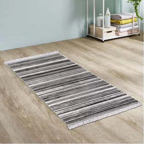 Tapis de couloir 80x150 Coton Antidérapant Rectangulaire (DE-BL)