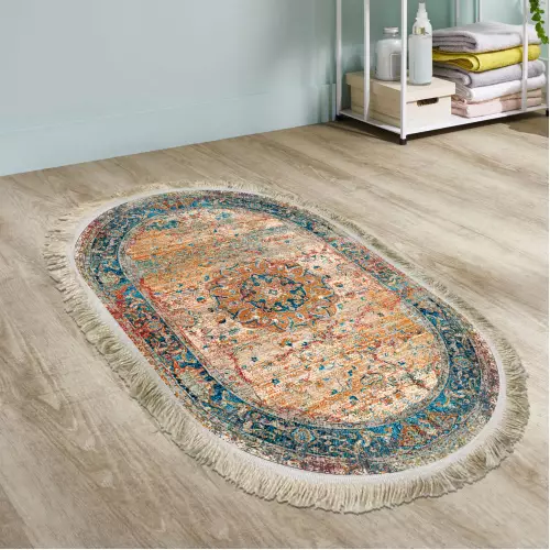 Tapis Ovale 80x120 coton Antidérapant 