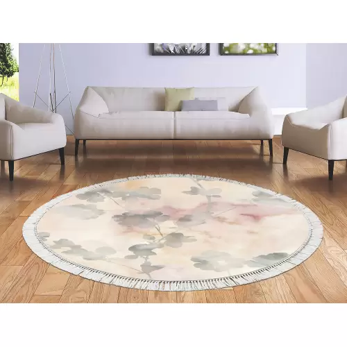 Tapis Rond 160x160 coton antidérapant (DE-BL)