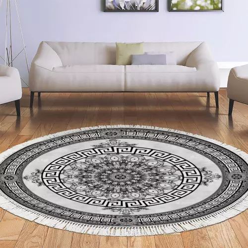 Tapis Rond 110x110 coton antidérapant