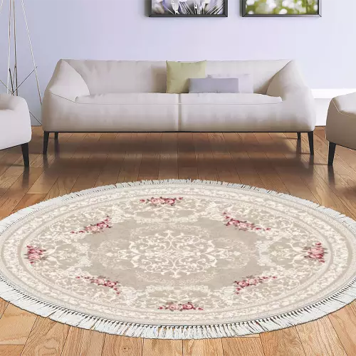 Tapis Rond 110x110 coton antidérapant