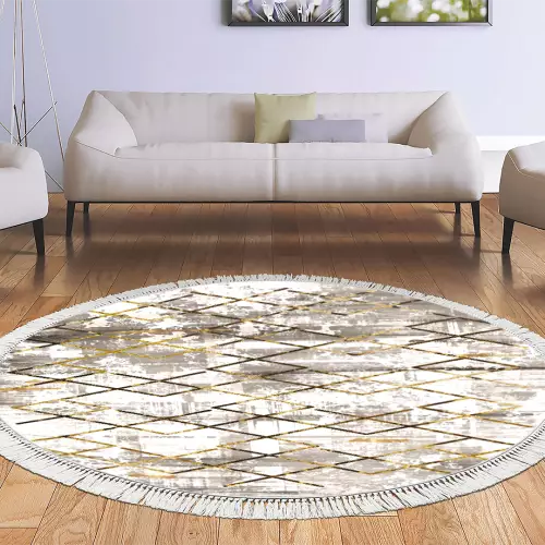 Tapis Rond 110x110 coton antidérapant