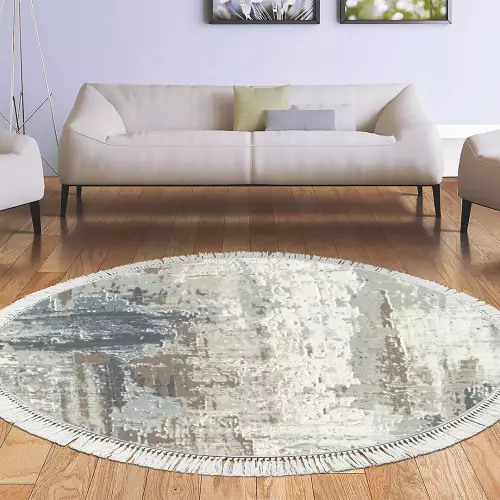 Tapis Rond 110x110 coton antidérapant