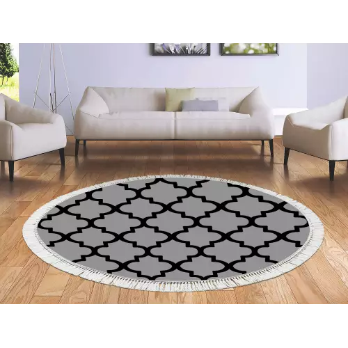 Tapis Rond 160x160 coton antidérapant