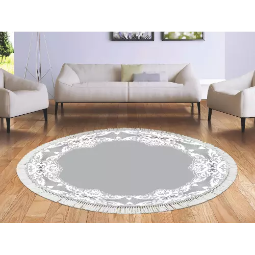 Tapis Rond 160x160 coton antidérapant