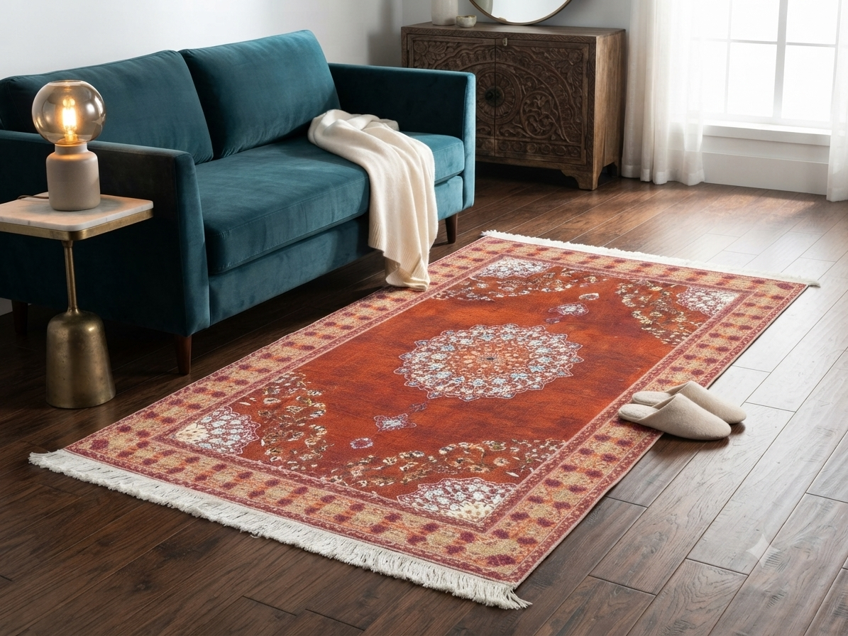 Bedside Rug 80×150 – red oriental medallion