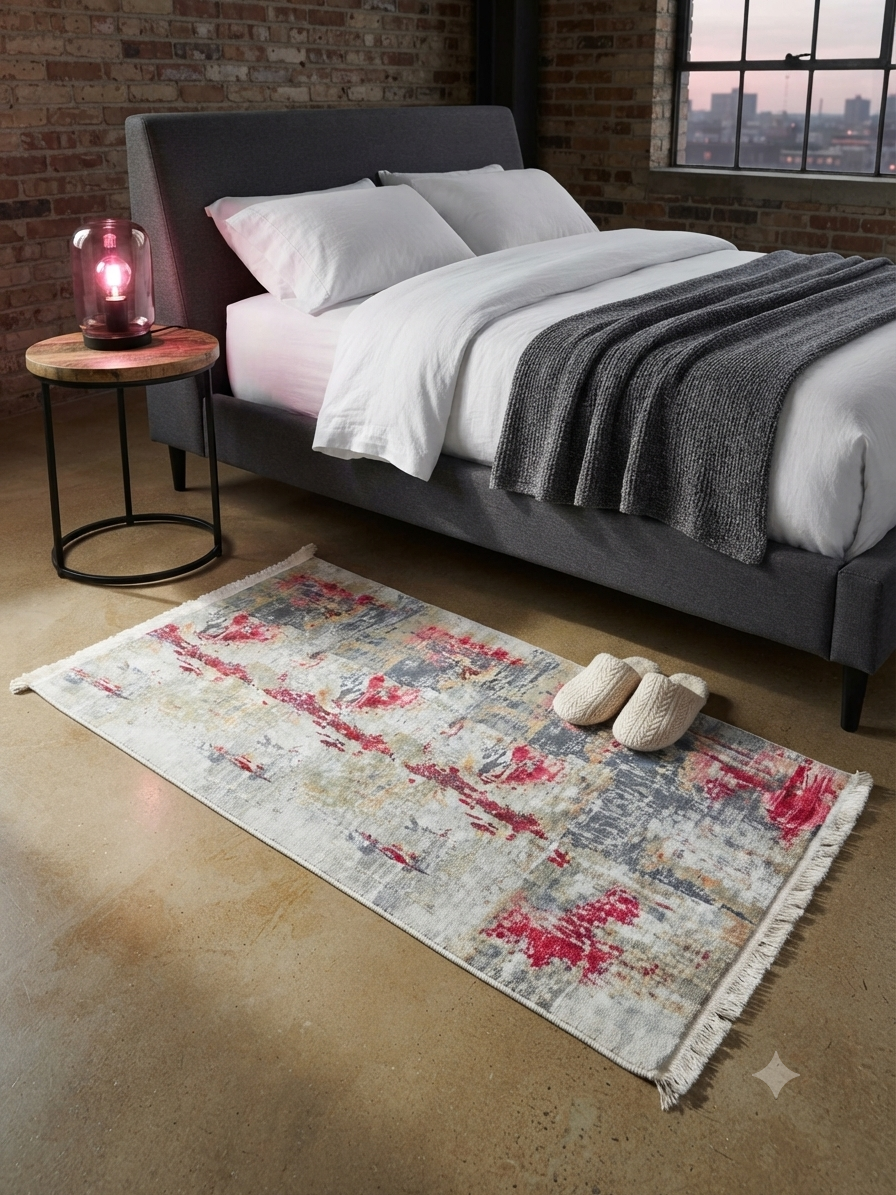 Descente de lit 80×150 – vintage rose pâle