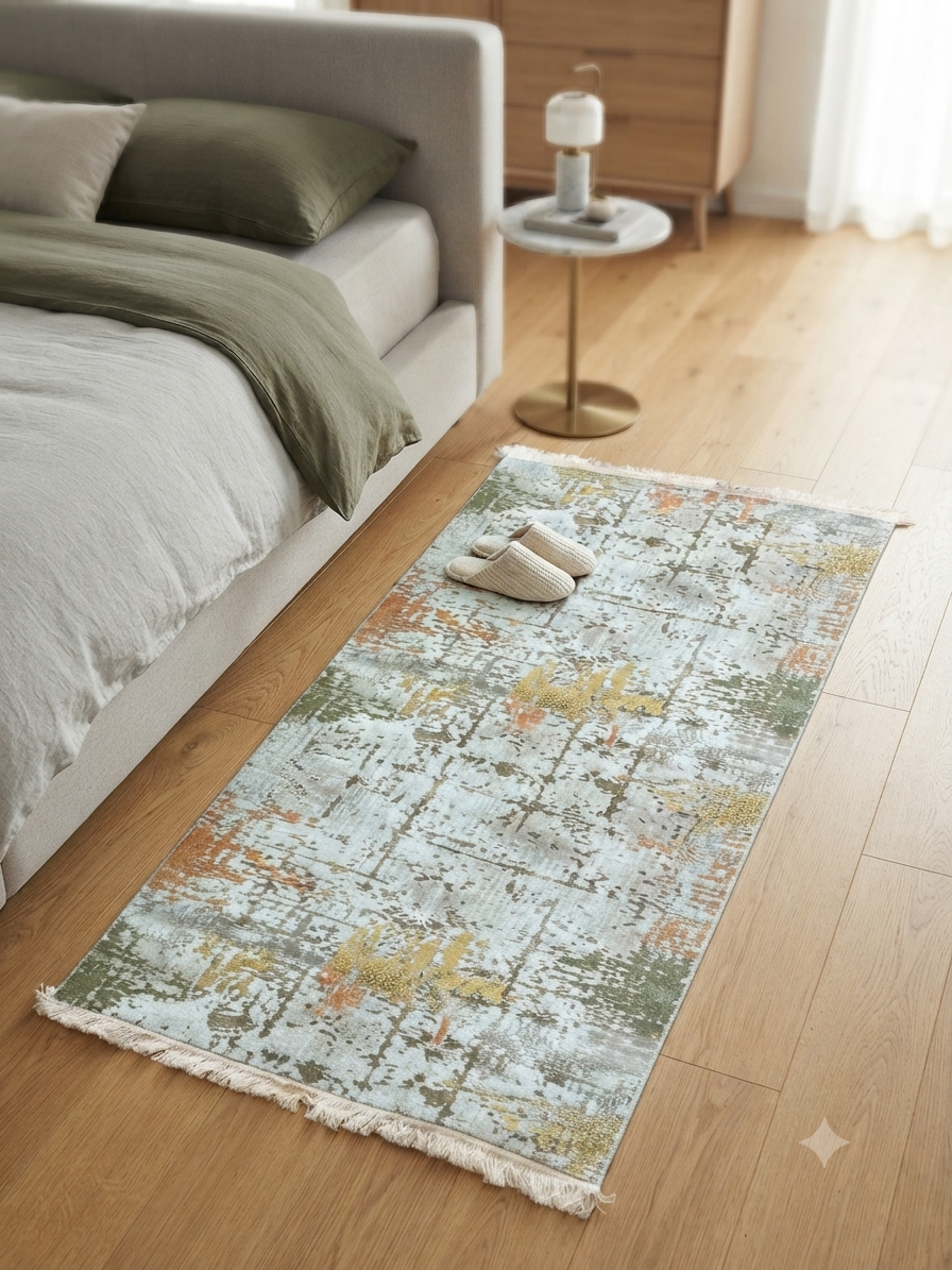Descente de lit 80×150 – vintage vert menthe