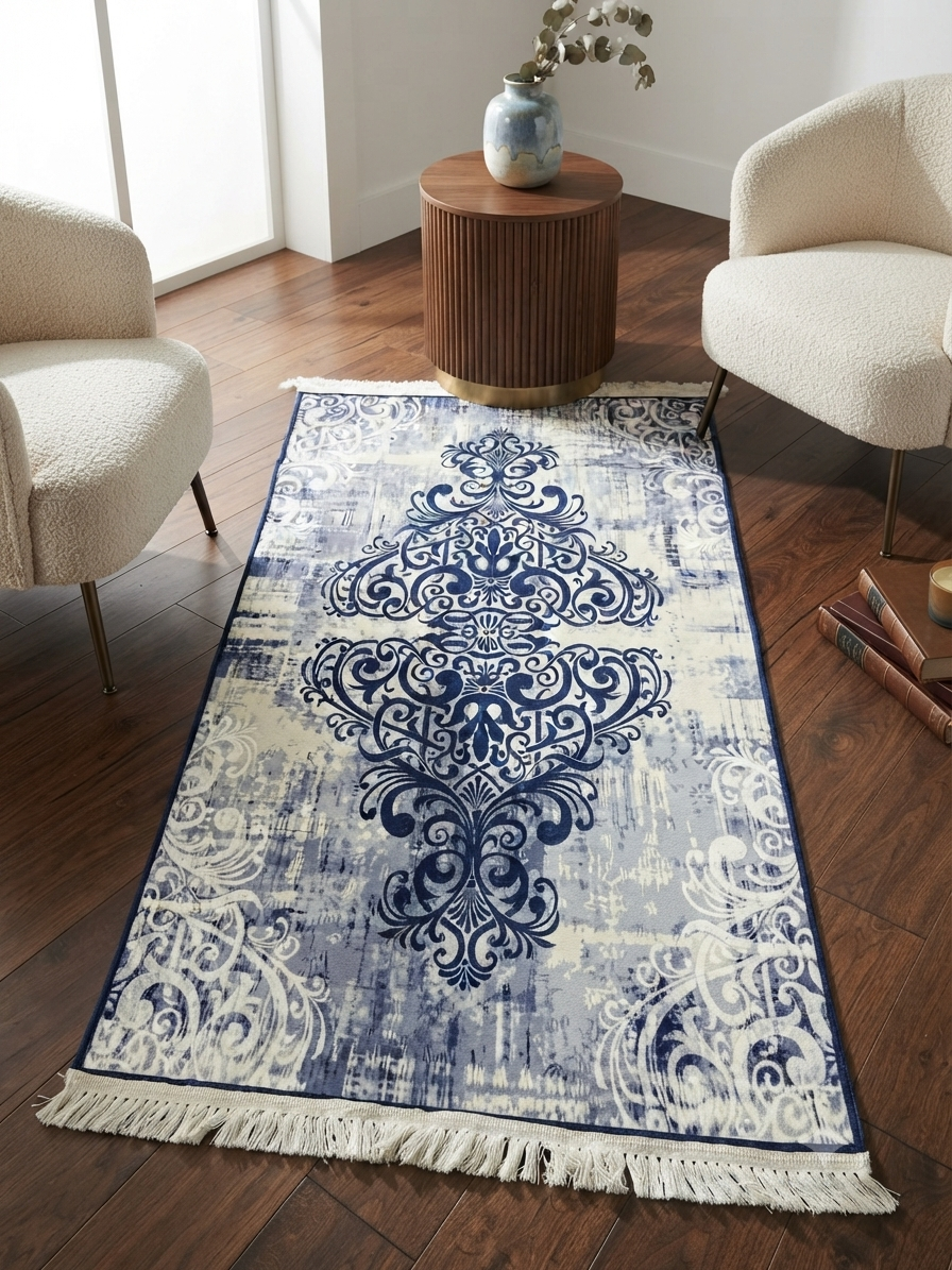 Descente de lit 80×150 – baroque bleu marine