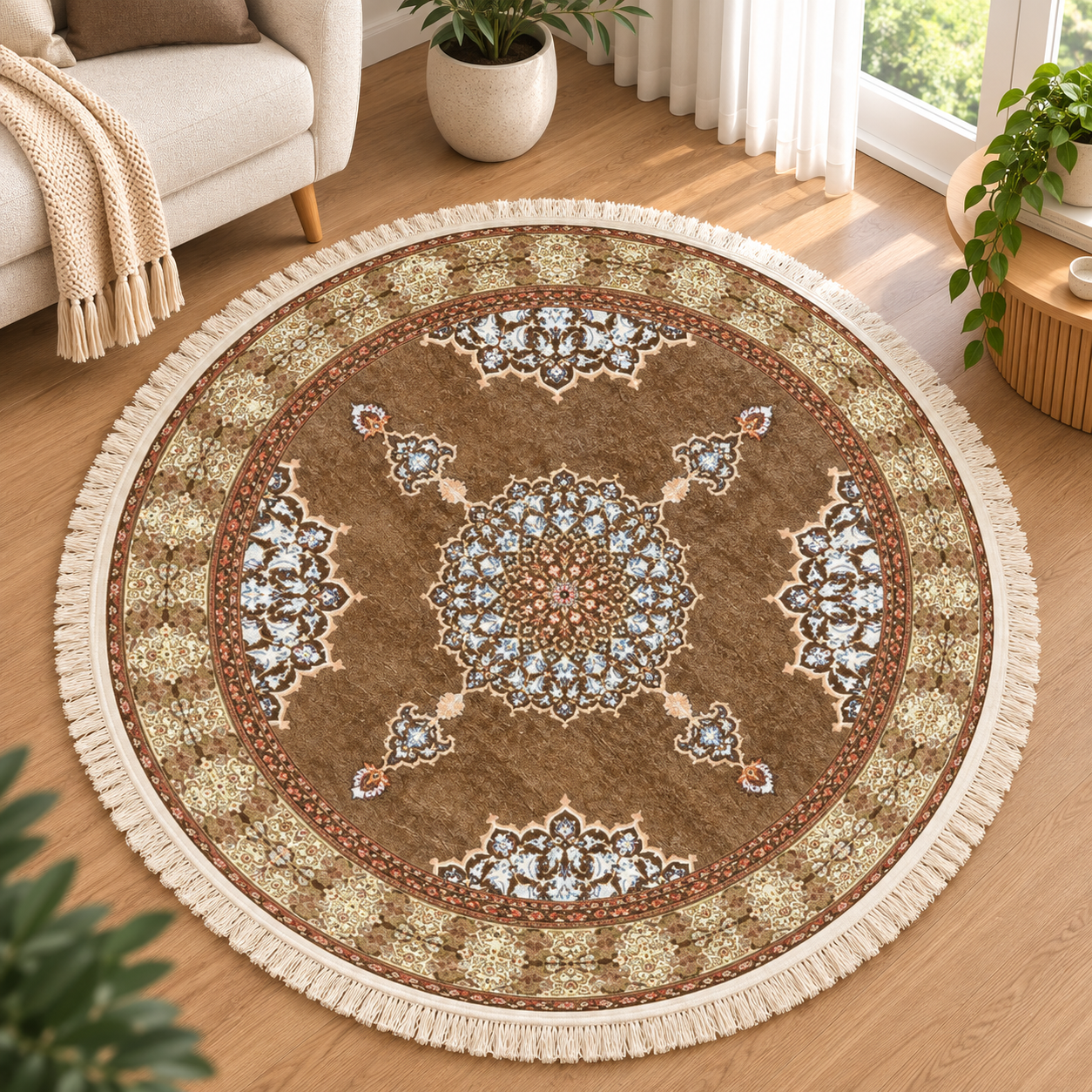 Tapis Rond Géométrique Moderne