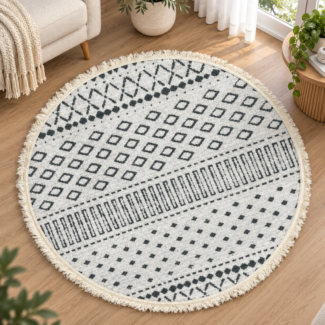 Bohemian Ethnic Round Rug
