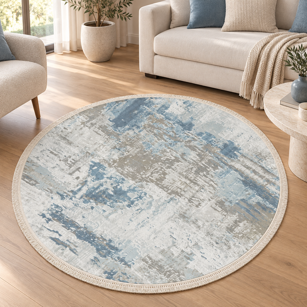 Tapis Rond Floral Botanique